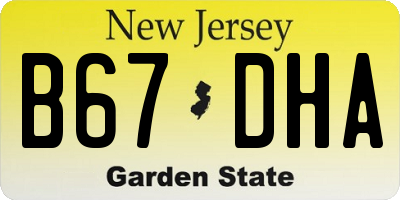 NJ license plate B67DHA