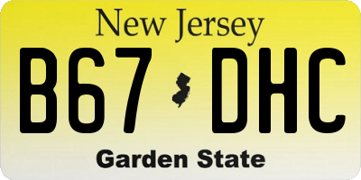 NJ license plate B67DHC