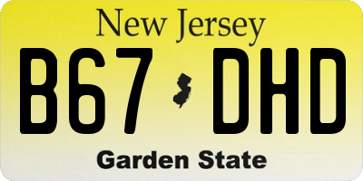NJ license plate B67DHD