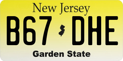 NJ license plate B67DHE