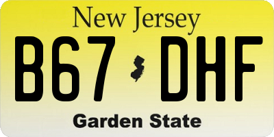 NJ license plate B67DHF