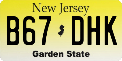 NJ license plate B67DHK