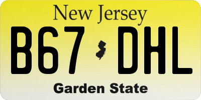 NJ license plate B67DHL