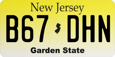 NJ license plate B67DHN