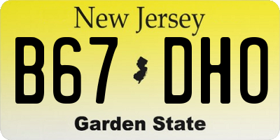 NJ license plate B67DHO