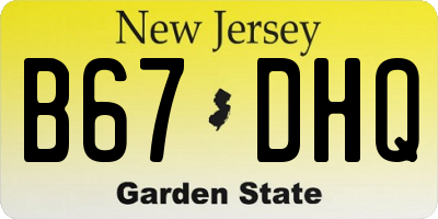 NJ license plate B67DHQ