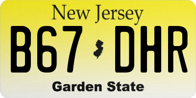 NJ license plate B67DHR