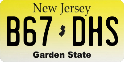 NJ license plate B67DHS