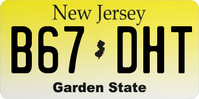 NJ license plate B67DHT