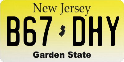 NJ license plate B67DHY