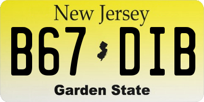 NJ license plate B67DIB