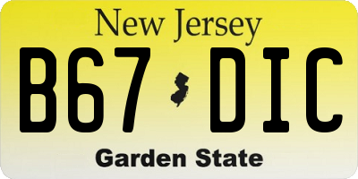 NJ license plate B67DIC