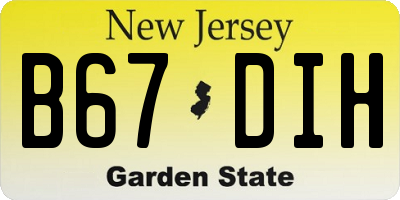 NJ license plate B67DIH