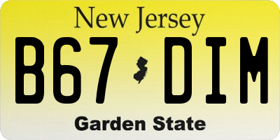 NJ license plate B67DIM