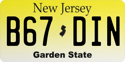 NJ license plate B67DIN