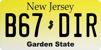 NJ license plate B67DIR