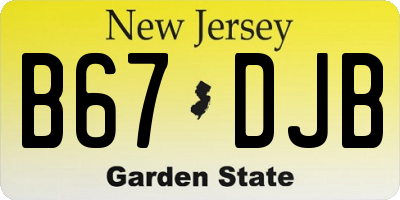 NJ license plate B67DJB