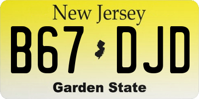 NJ license plate B67DJD