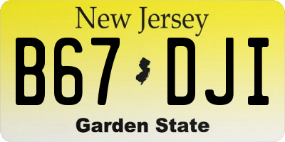 NJ license plate B67DJI