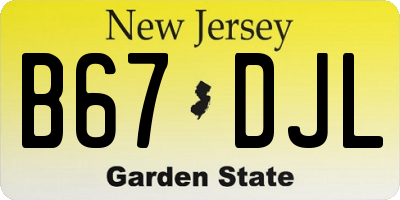 NJ license plate B67DJL