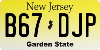 NJ license plate B67DJP