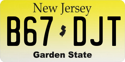 NJ license plate B67DJT