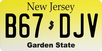 NJ license plate B67DJV