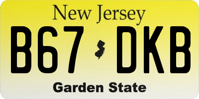 NJ license plate B67DKB