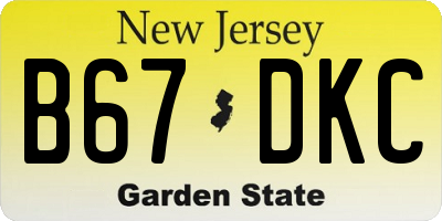 NJ license plate B67DKC