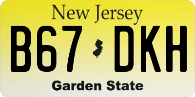 NJ license plate B67DKH