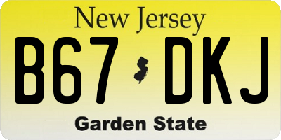 NJ license plate B67DKJ