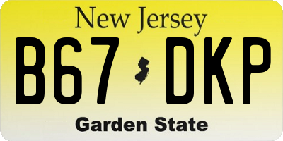 NJ license plate B67DKP
