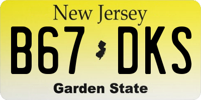 NJ license plate B67DKS