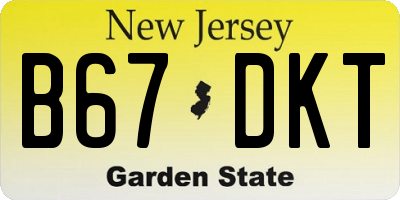 NJ license plate B67DKT