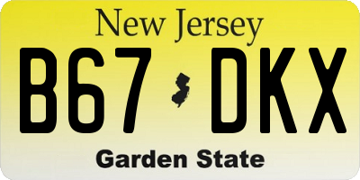 NJ license plate B67DKX