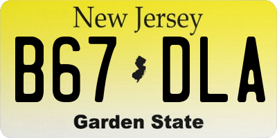 NJ license plate B67DLA
