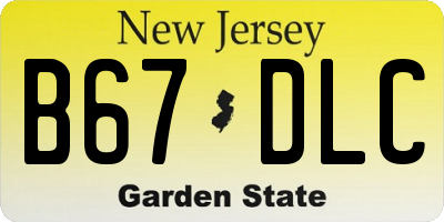 NJ license plate B67DLC
