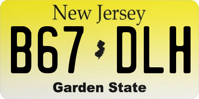 NJ license plate B67DLH