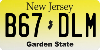 NJ license plate B67DLM