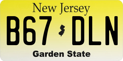 NJ license plate B67DLN