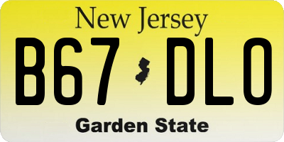 NJ license plate B67DLO
