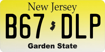 NJ license plate B67DLP