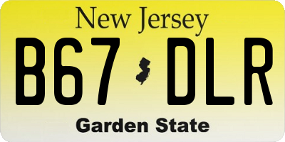 NJ license plate B67DLR