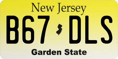 NJ license plate B67DLS