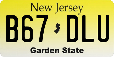NJ license plate B67DLU