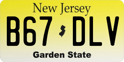 NJ license plate B67DLV