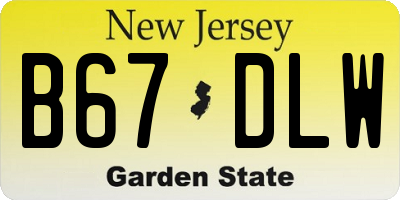 NJ license plate B67DLW