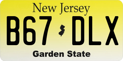 NJ license plate B67DLX