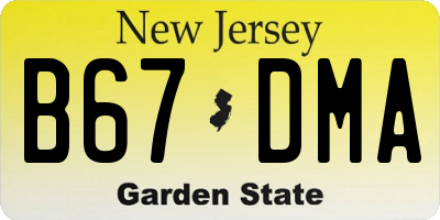 NJ license plate B67DMA