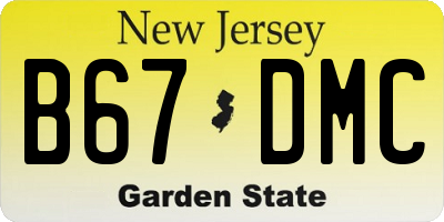 NJ license plate B67DMC